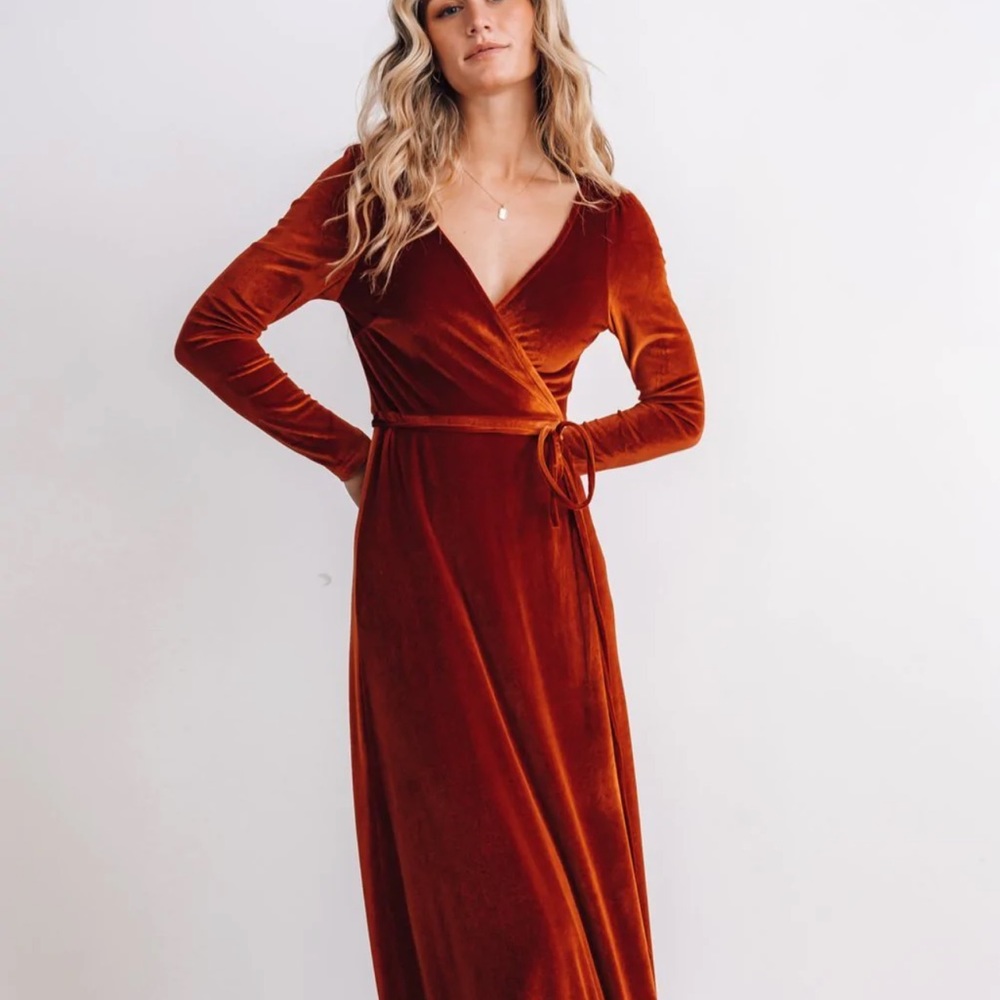 Esmerelda Velvet Wrap Maxi Dress